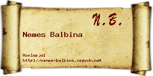 Nemes Balbina névjegykártya